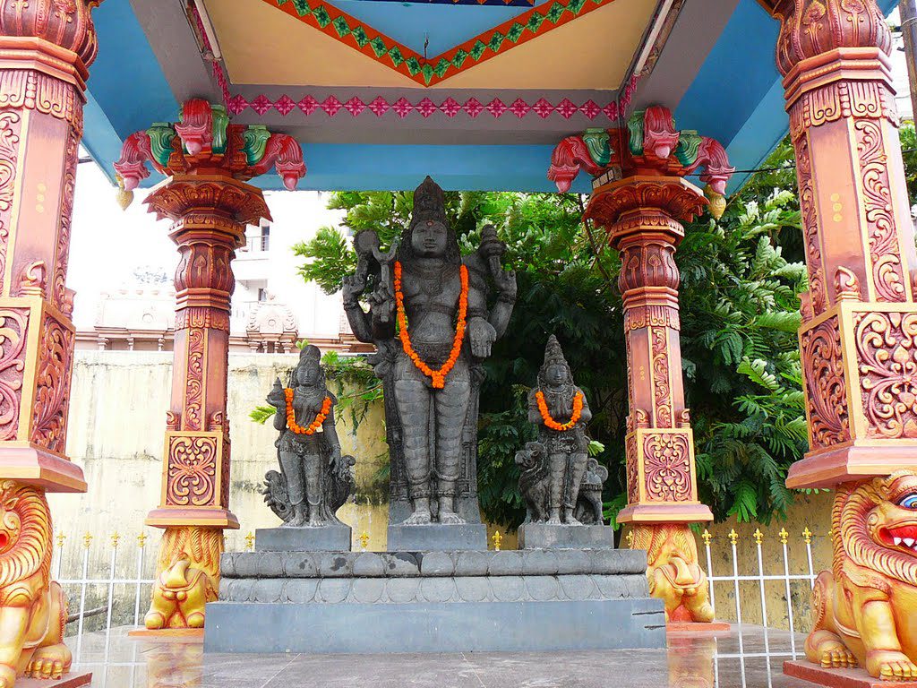 Idols of Lord Vishnu with Goddesses at -pushakar-ghat- in rajahmundry
